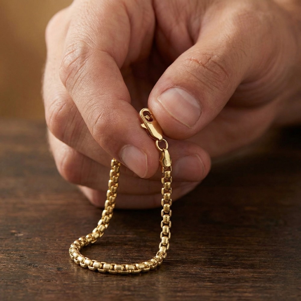 14k Yellow Gold Filled 3.5-mm Round Box Link Chain Bracelet