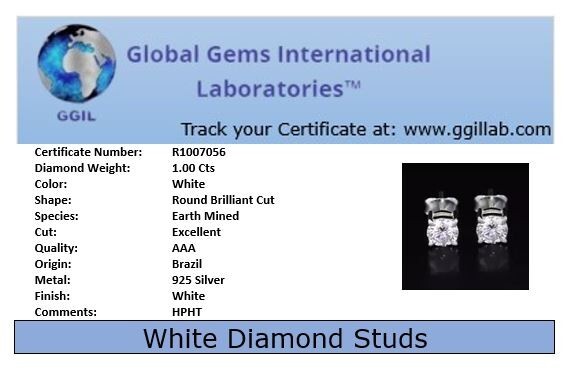 RARE 23 Ct White Diamonds Chain Necklace In 925 Silver – FREE DIAMOND STUDS