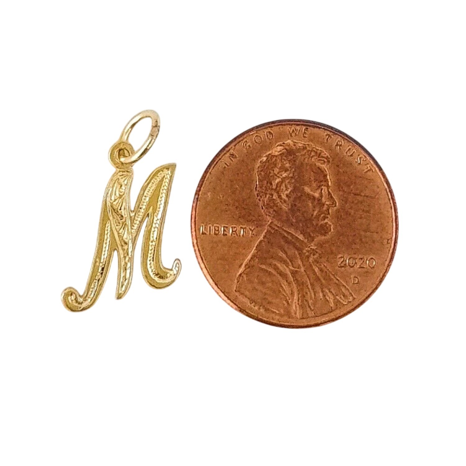 A to Z Any One 14K Yellow Gold Letter Pendant / Charm, Made in USA