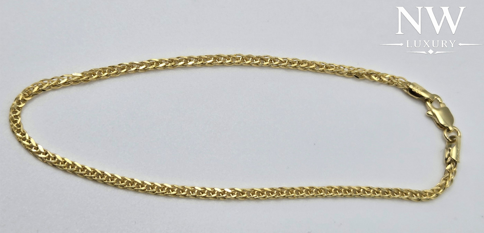 NEW 10K Yellow Gold Spiga Wheat Bracelet Chain 2mm 7.5″ Solid Italy Fine Gold