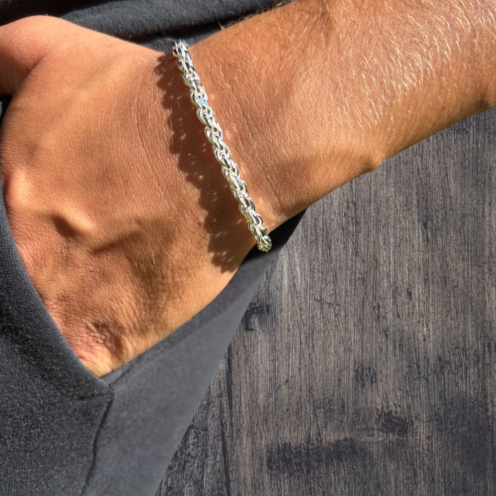 5mm Diamond Cut Rope Bracelet – Solid 925 Sterling Silver Or 14k Gold Vermeil