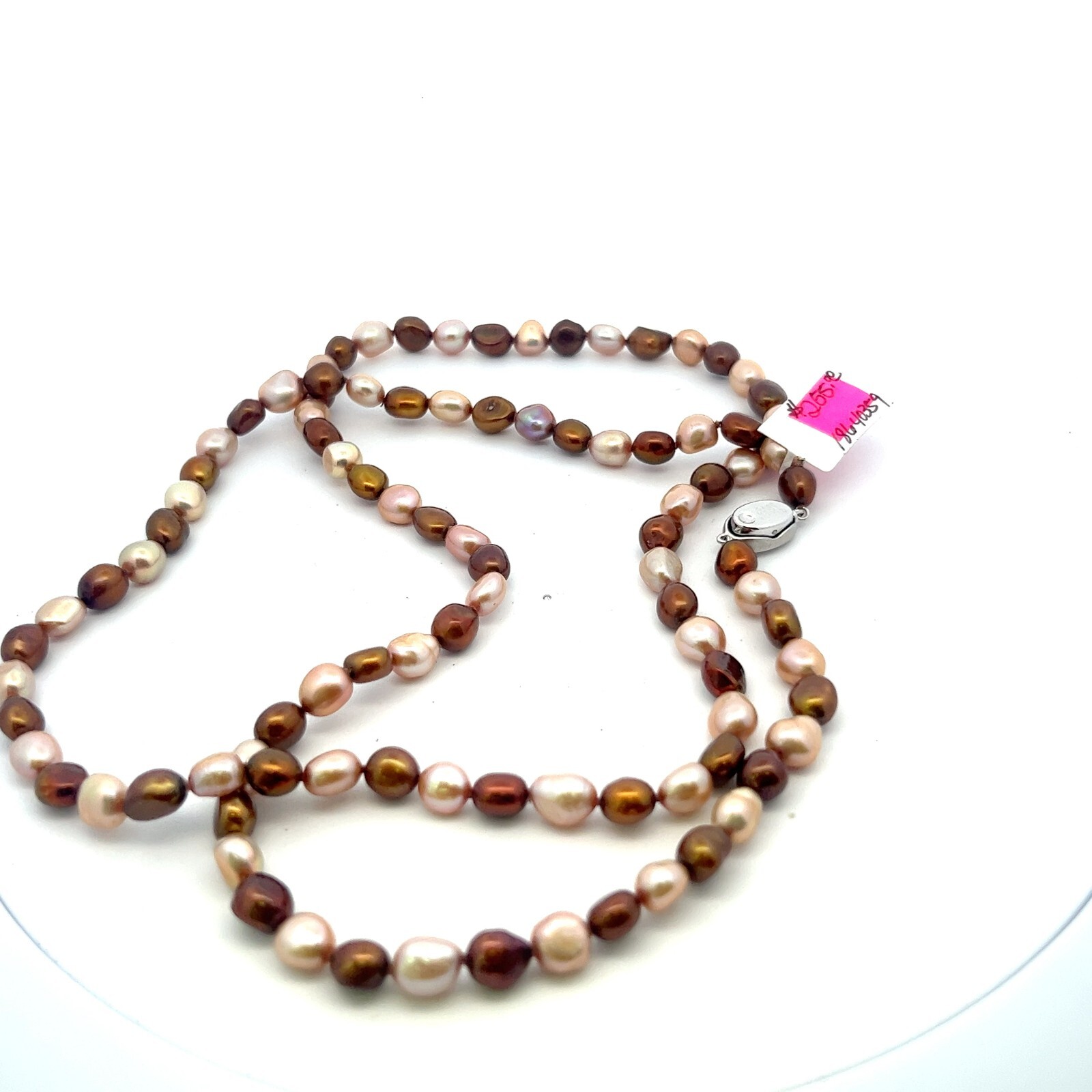 HONORA 7-8mm Dyed “Mixed Chocolate” Baroque Genuine Cultured Pearl 36″ Necklace