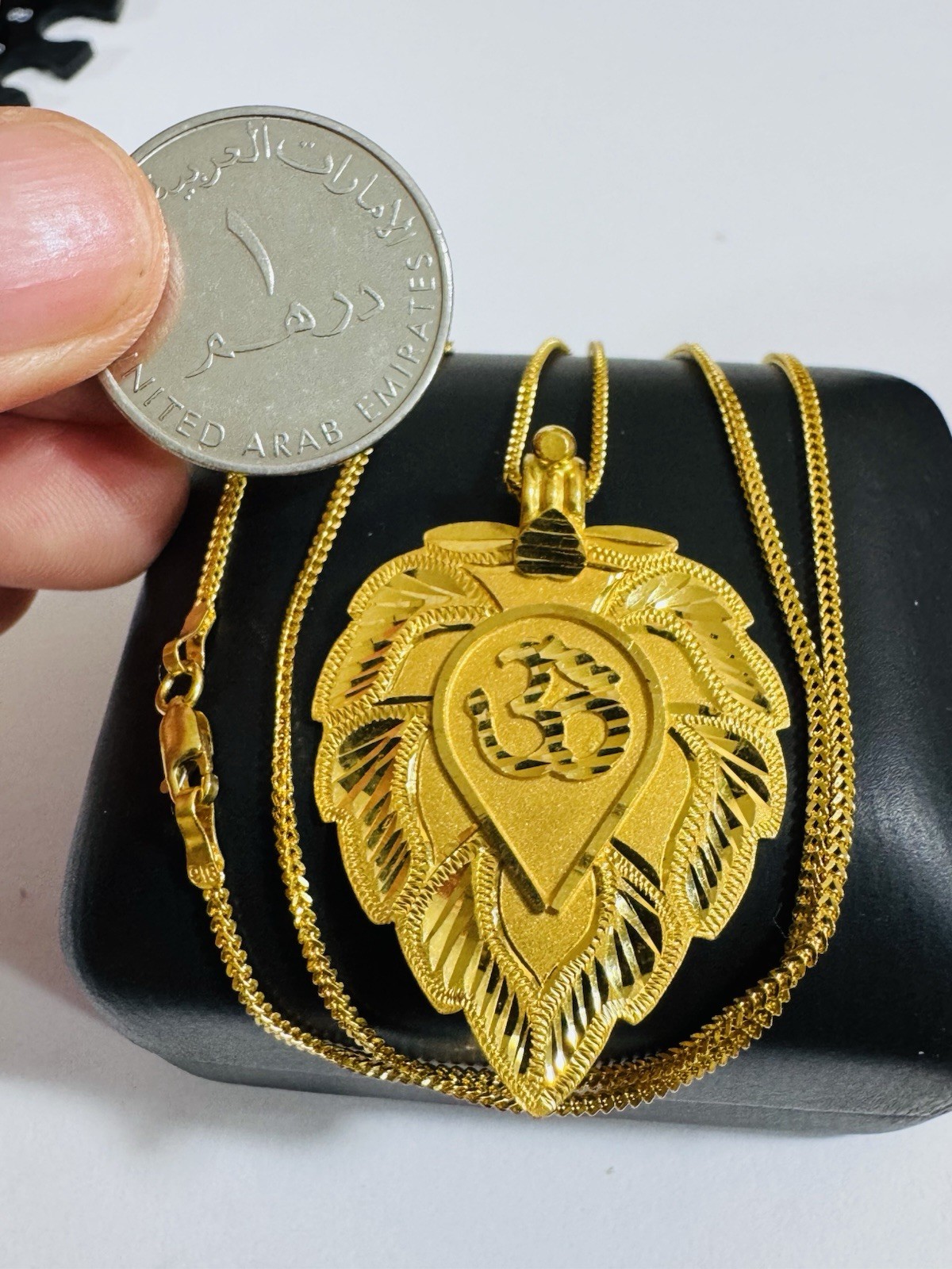 22K 916 22C Real Genuine Gold 20” inch Heart Sikh Necklace 11.1g 1.5mm