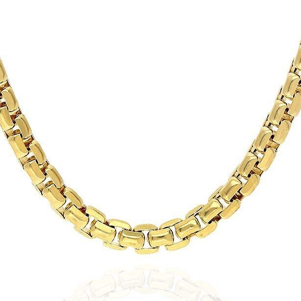 10K Yellow Gold 3.5mm Round Box Chain Necklace 20″-26″