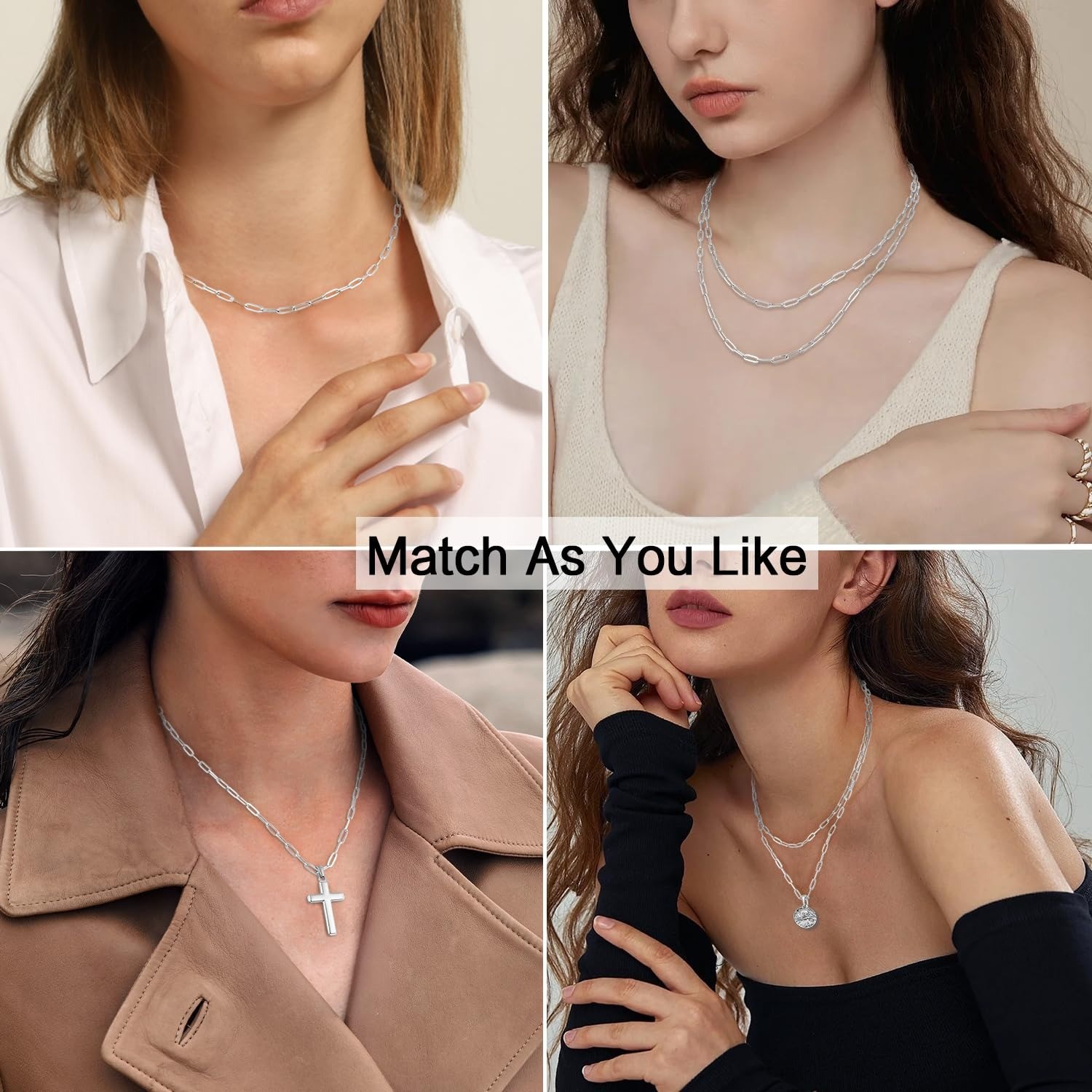 14K Gold Plated Sterling Silver Paperclip Chain Necklace Jewlpire