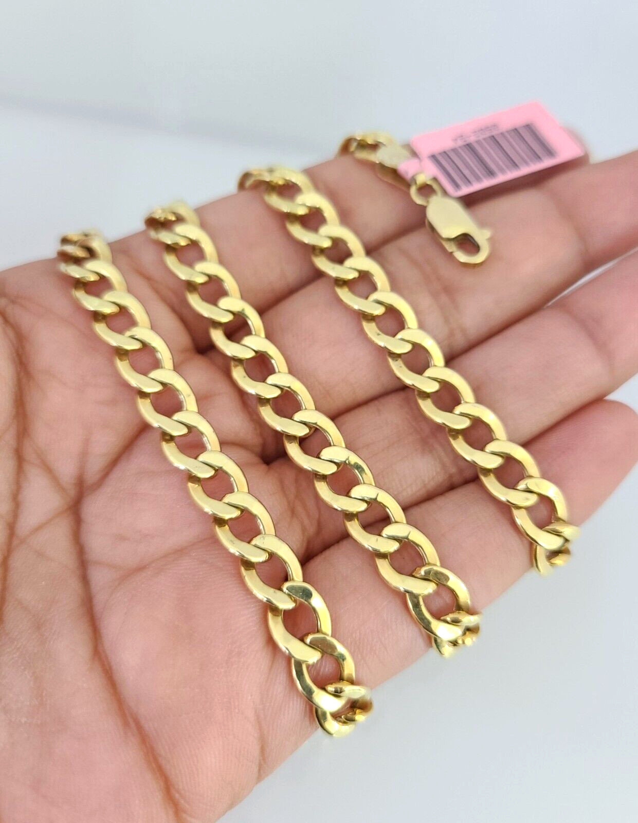 Real 14k Cuban Curb Link Chain 6mm Necklace 20″ Real Yellow Gold