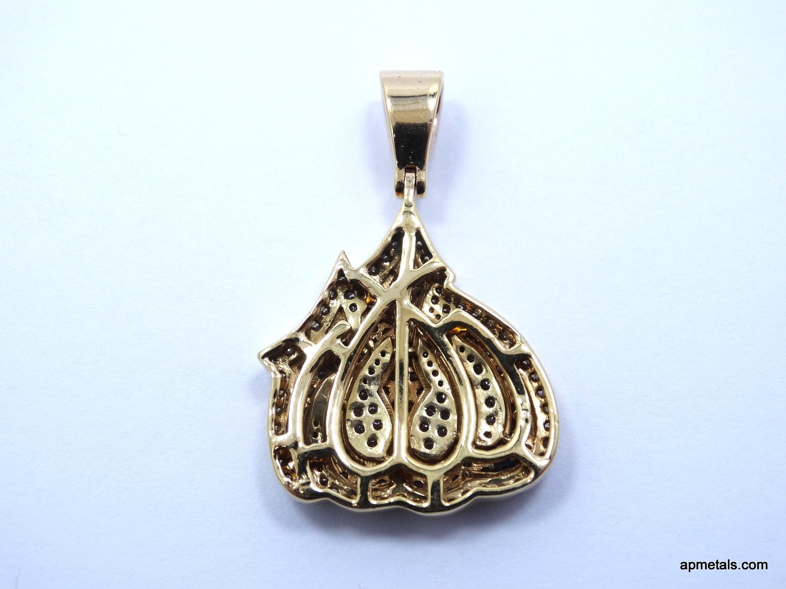 Iced ALLAH 2 Ct Natural VS/SI DIAMOND 14K Gold 25.5mm Arabic Symbol God Pendant