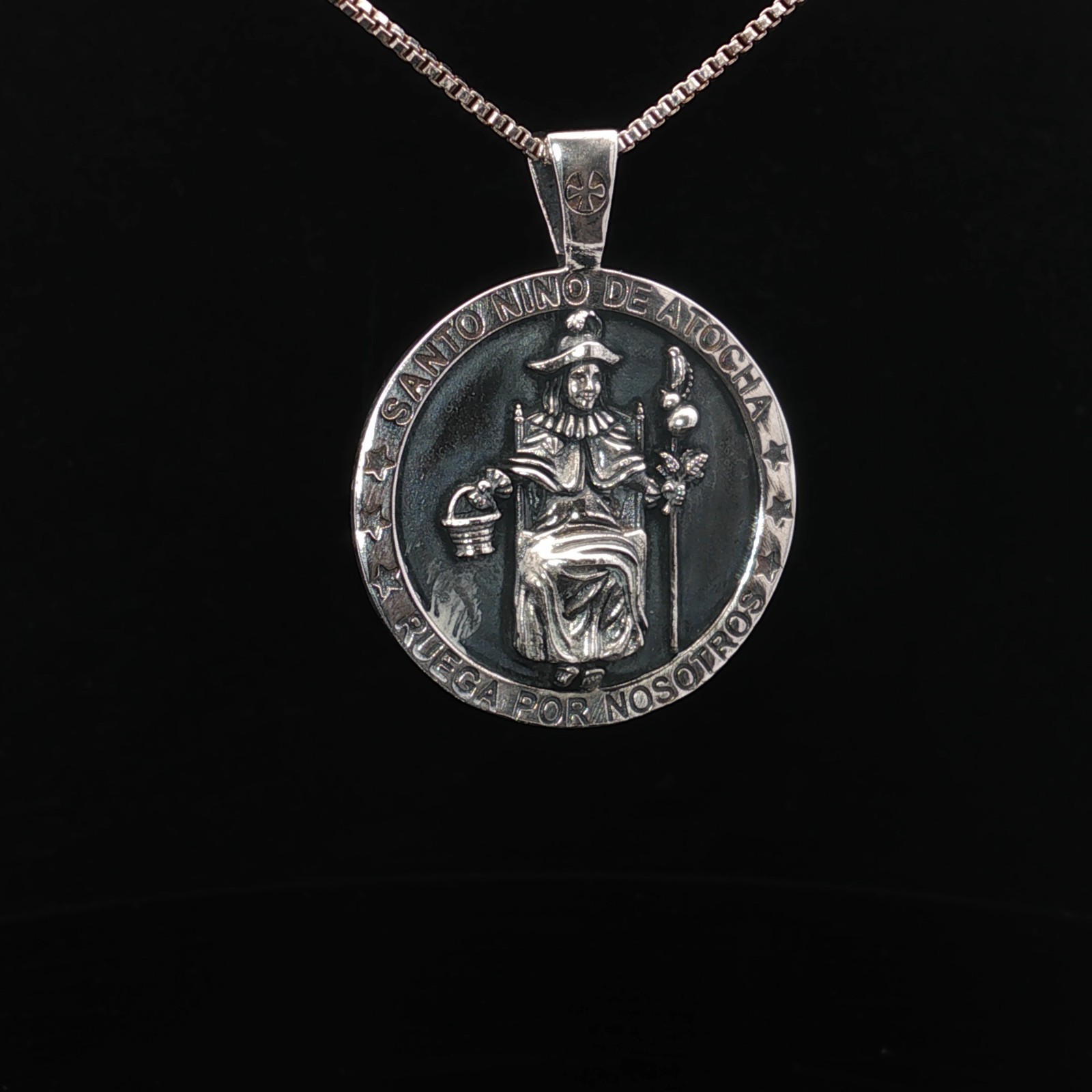 Sterling Silver Santos Nino De Atocha (Holy Infant of Atocha) Necklace