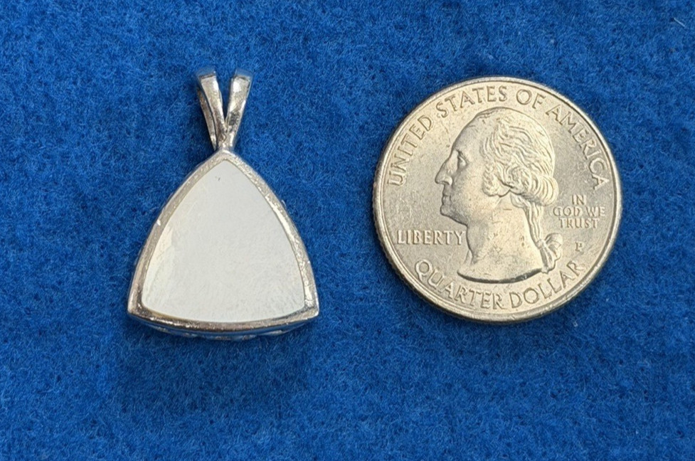 Triangle Abalone/Mother of Pearl Sterling Silver Pendant (Harmony Ball Locket)