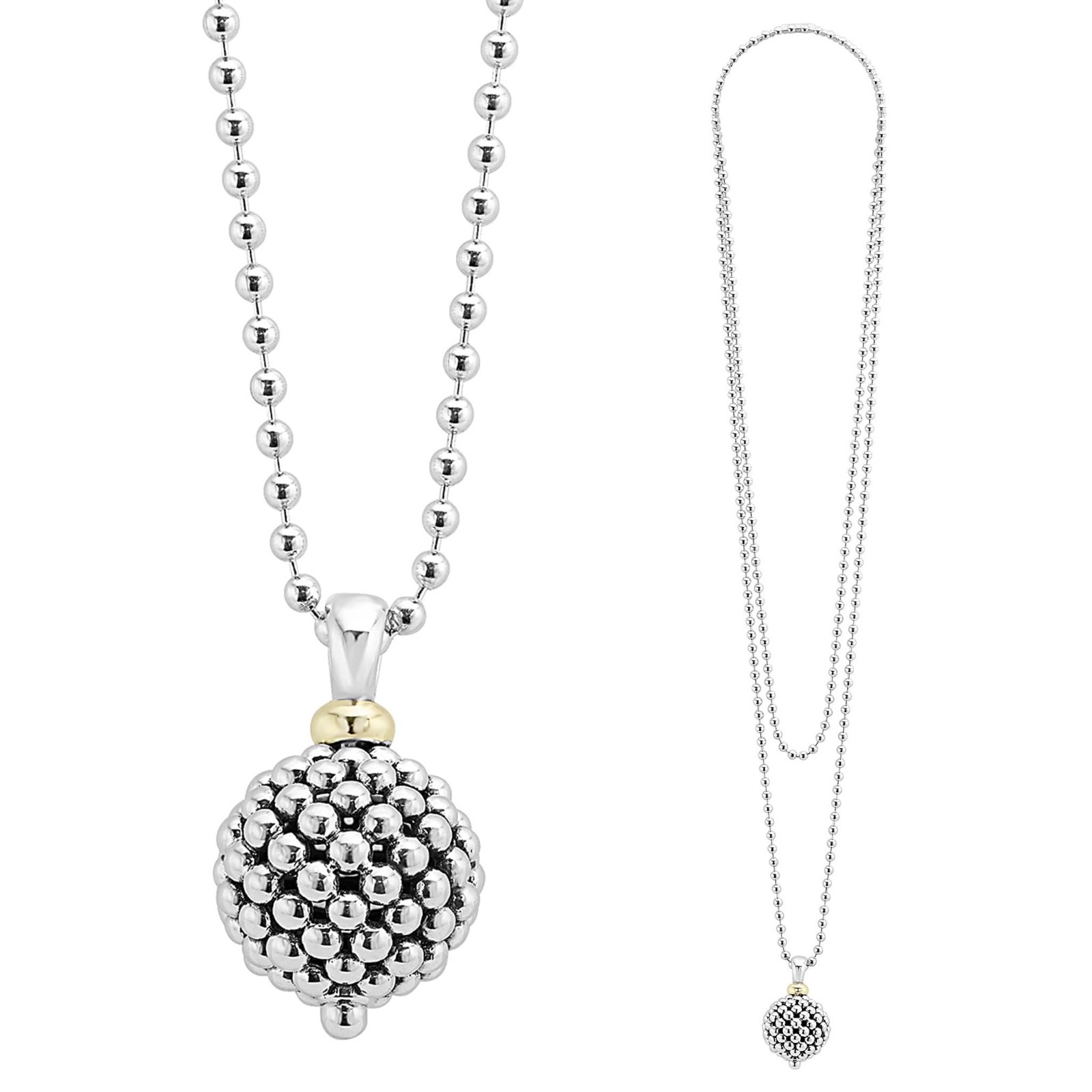 LAGOS Signature Caviar Ball Pendant Necklace in Sterling Silver 34” L