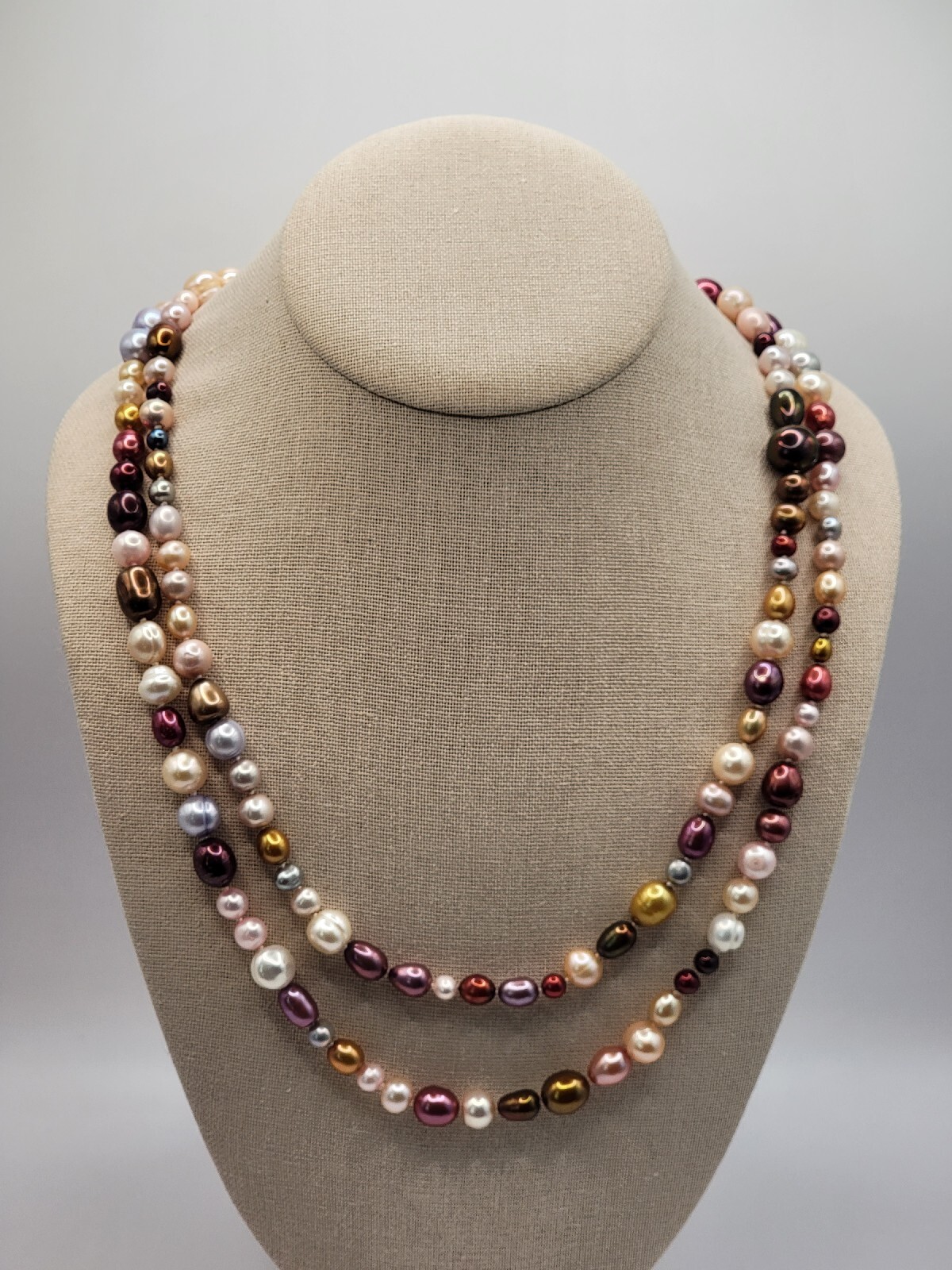 Honora Pearl Necklace 62″ Multi-Colored No Metal Hand Knotted