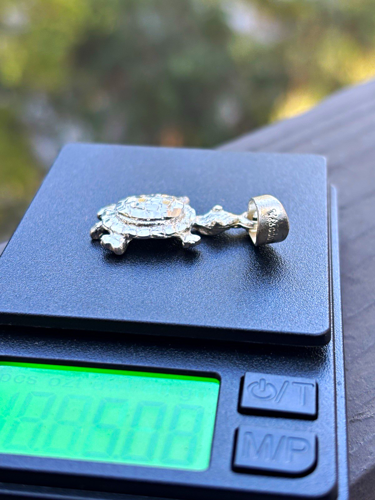 925 Sterling Silver Turtle Charm Pendant No Stone Signed Animals & Insects Theme