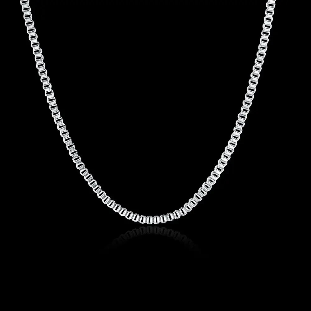 925 Sterling Silver Necklace 16/18/20/22/24 inches fine 1.5MM Box chain