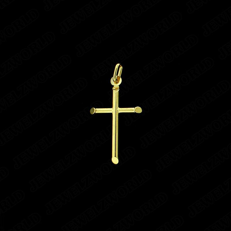 10K Solid Yellow Gold Men’s Cross Charm Pendant, Brand New, 10KT Real Gold