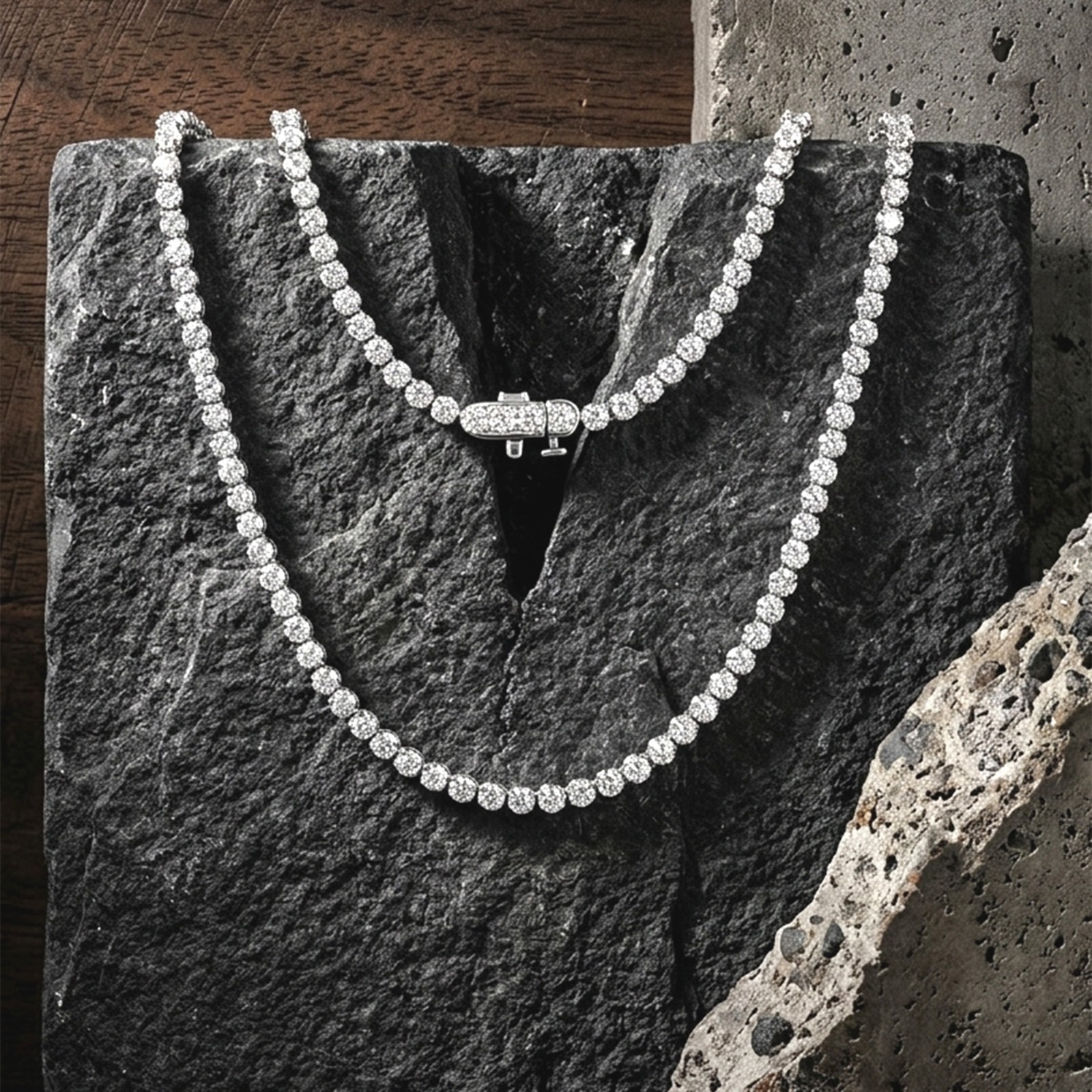 10K White Gold 5.70Ct Round IGI Certified Lab Grown Diamond Tennis Necklace 18″