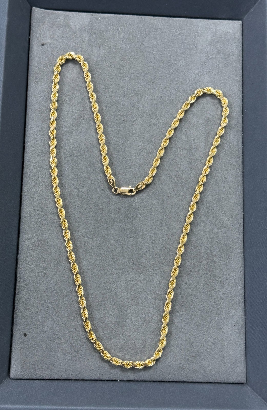 14k Solid Gold Diamond Cut 4mm Rope Chain 20” Inches 26.10 Grams