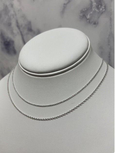Platinum 16″ Oval Cable Link Pendant Chain/Necklace 0.97 mm 2 grams