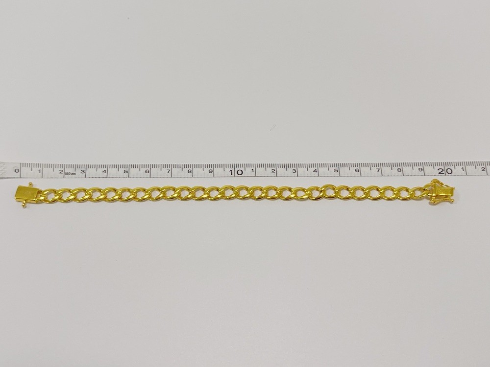 18K Yellow Gold Solid Cuban Link Chain Bracelet 8mm 8″ Unisex for Men Women