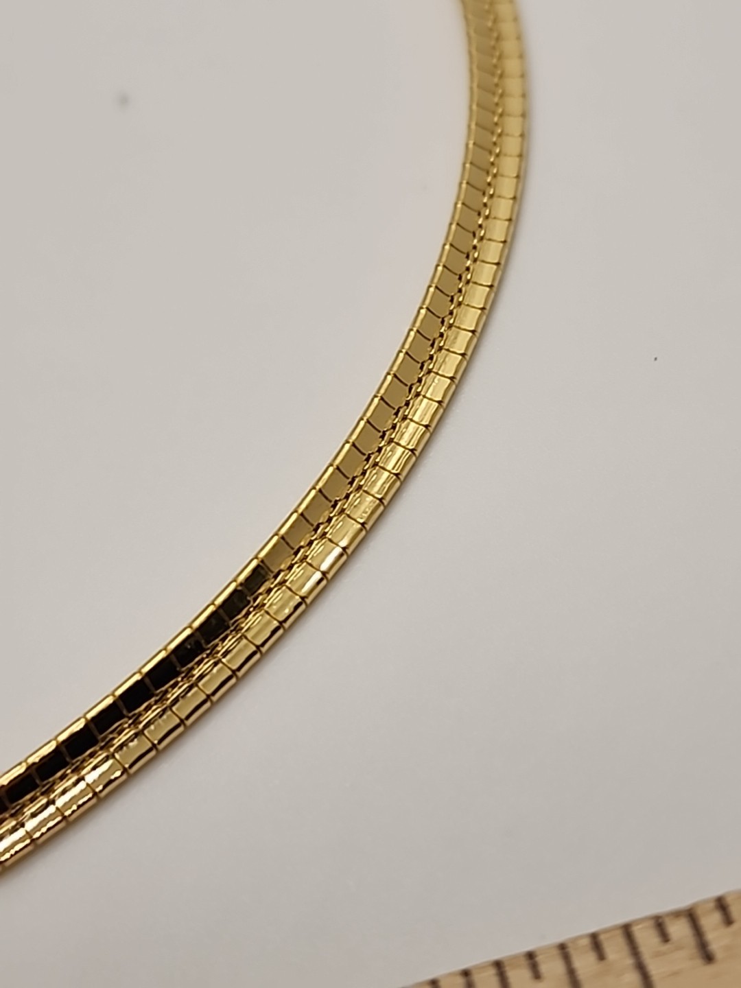 Moda 18k Yellow Gold Plated Bronze 4mm Omega 18″ Necklace JTV Italy BEC368-18