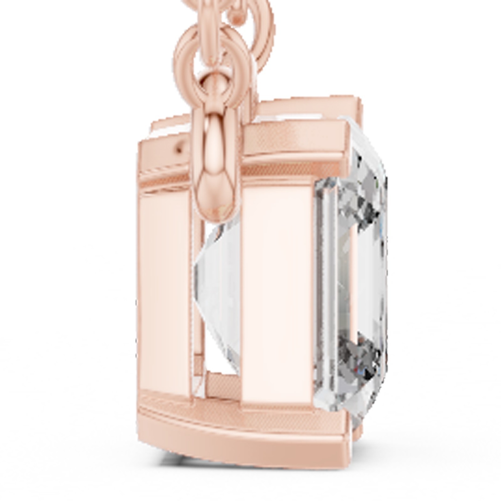 Asscher Certified Natural Diamond Anniversary Gift Pendant 14K Gold Over