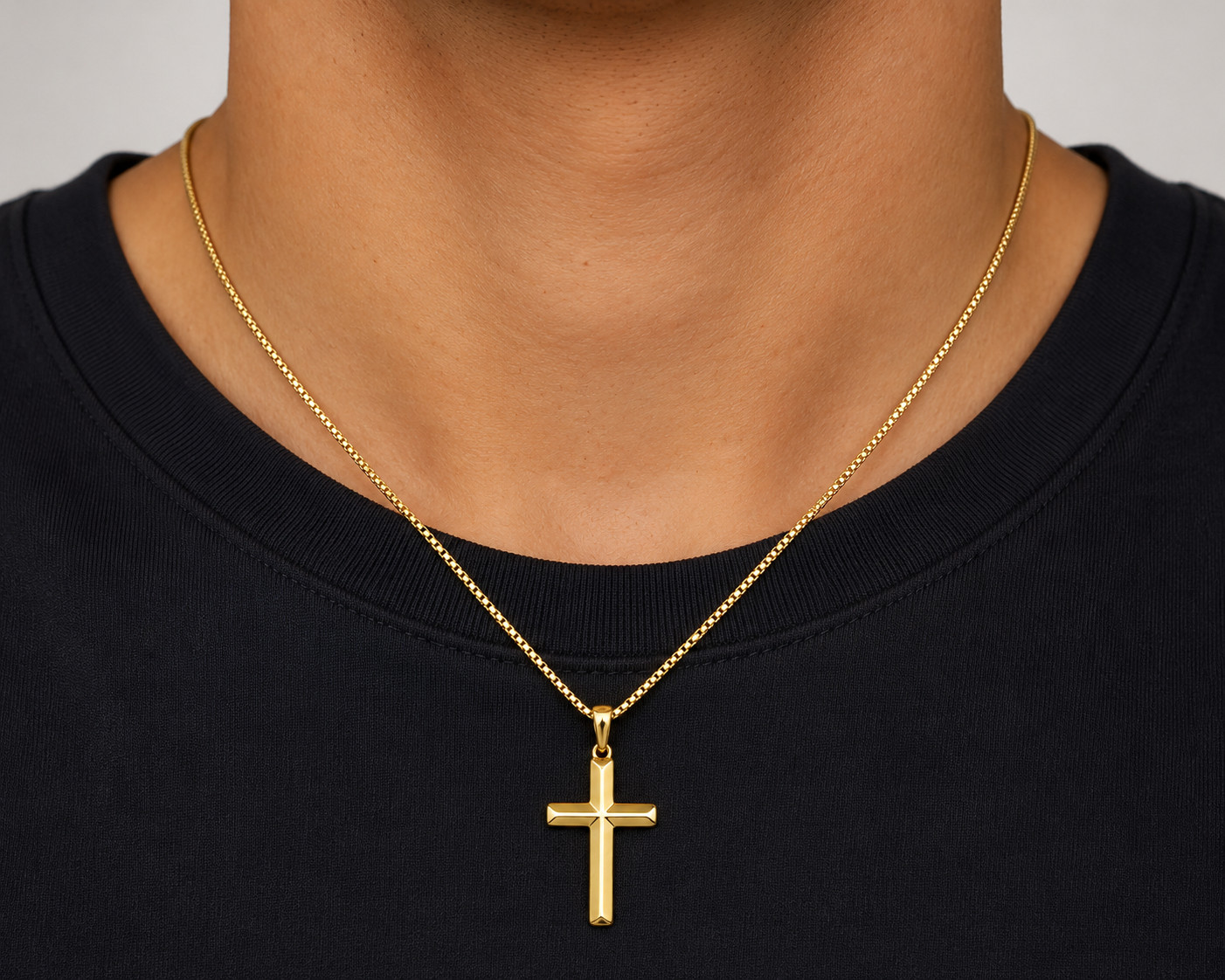 24ct Gold Plated Sterling Silver Cross Crucifix Pendant 16-22 Inch Chain