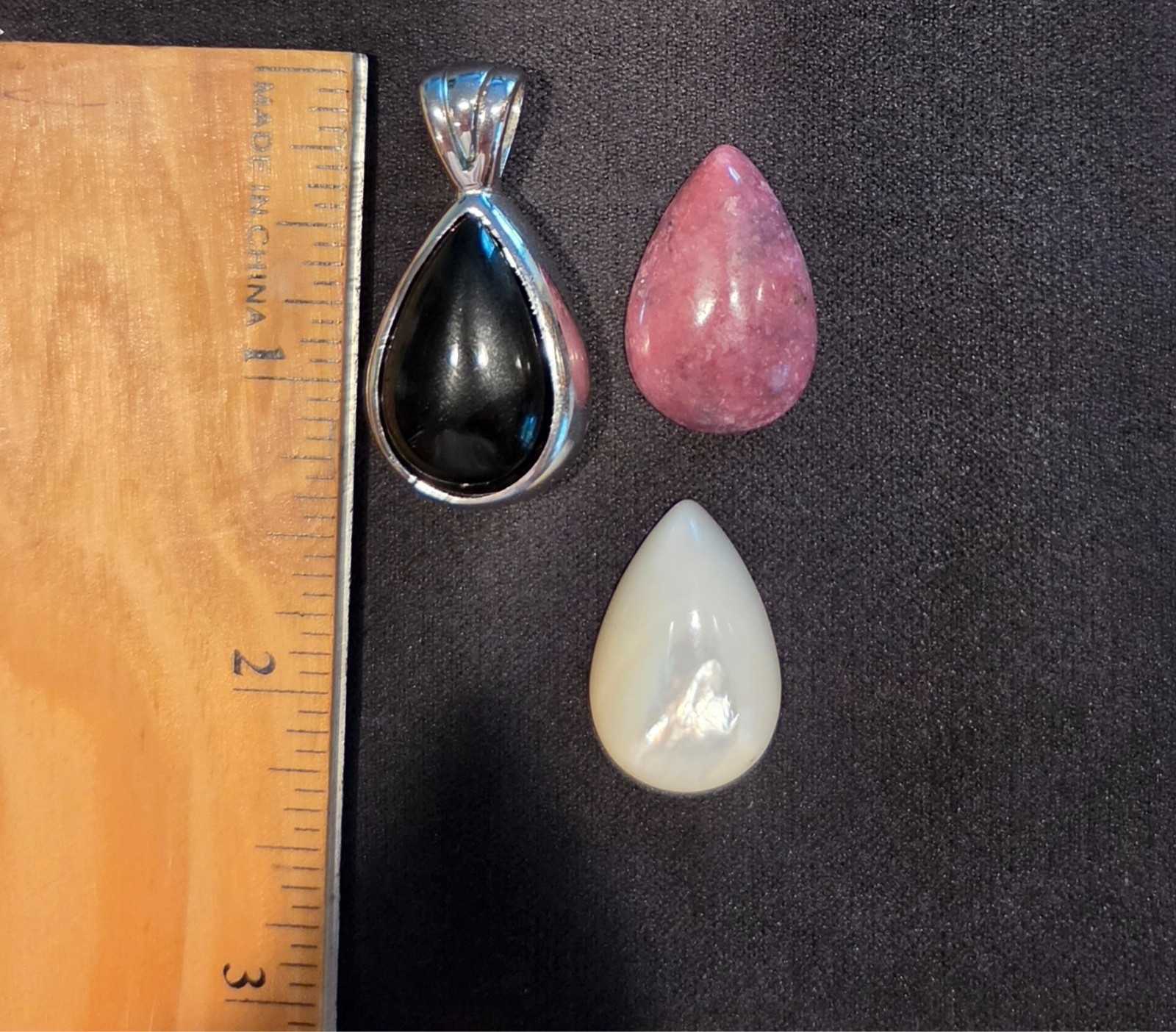 Vintage 925 Sterling Silver Interchangeable Cabochon Enhancer Pendant Set 3 Ston