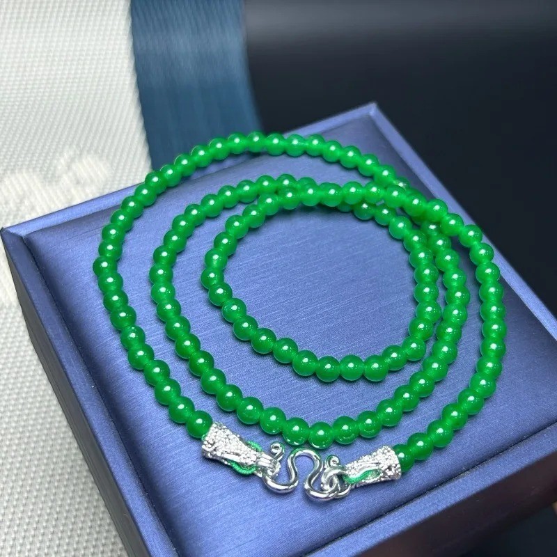 High Quality Natural Ice Quartzite Jade Necklace Versatile Fashion Mother Chain