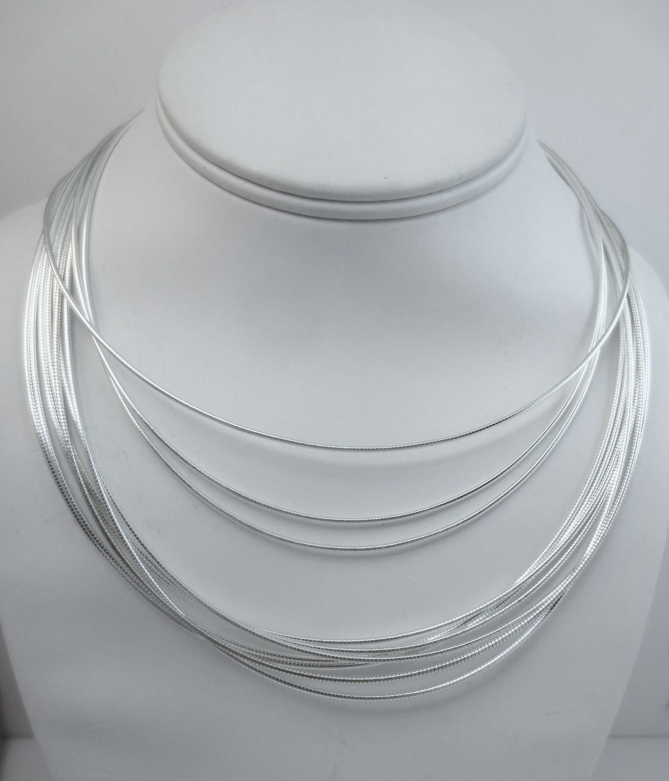 1mm Sterling Silver Round Omega. 14,16,18,20 inch. Italian 025 gauge Necklace.