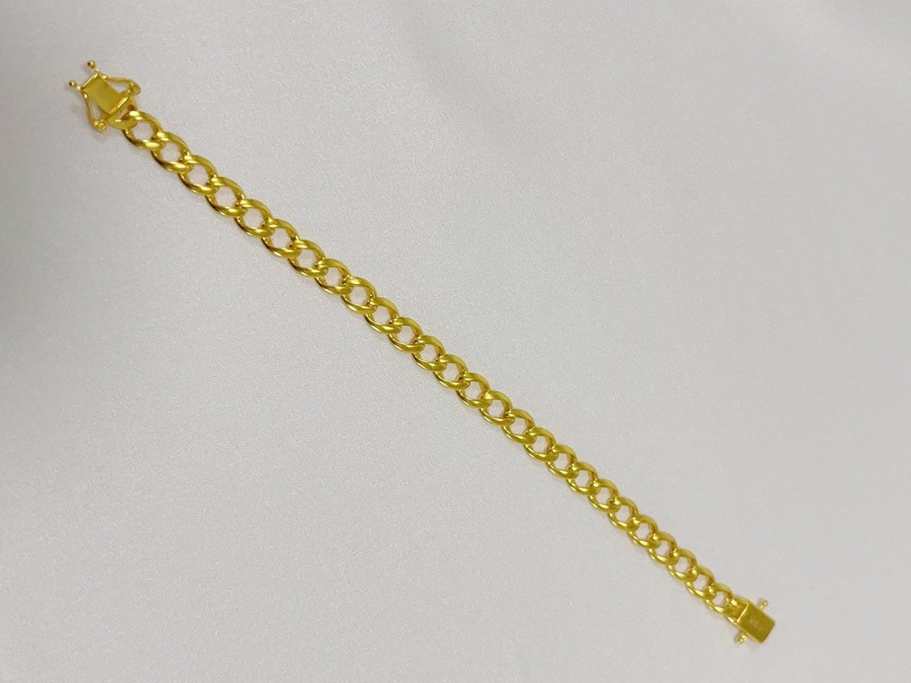 18K Yellow Gold Solid Cuban Link Chain Bracelet 8mm 8″ Unisex for Men Women