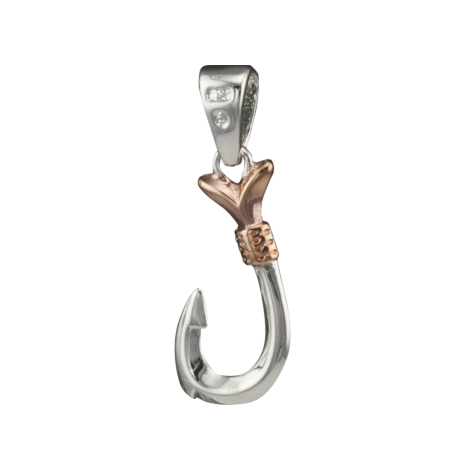 Maui’s Hook Pendant 925 Silver in Rose Tone Necklace Charm | Free Shipping