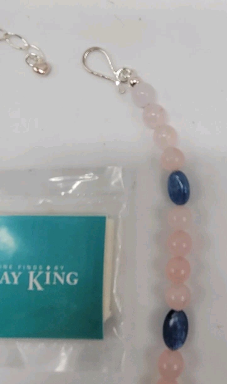 Jay King Pink & Blue Quartz Necklace 21″ Mine Finds Marked DTR 925 New In Box