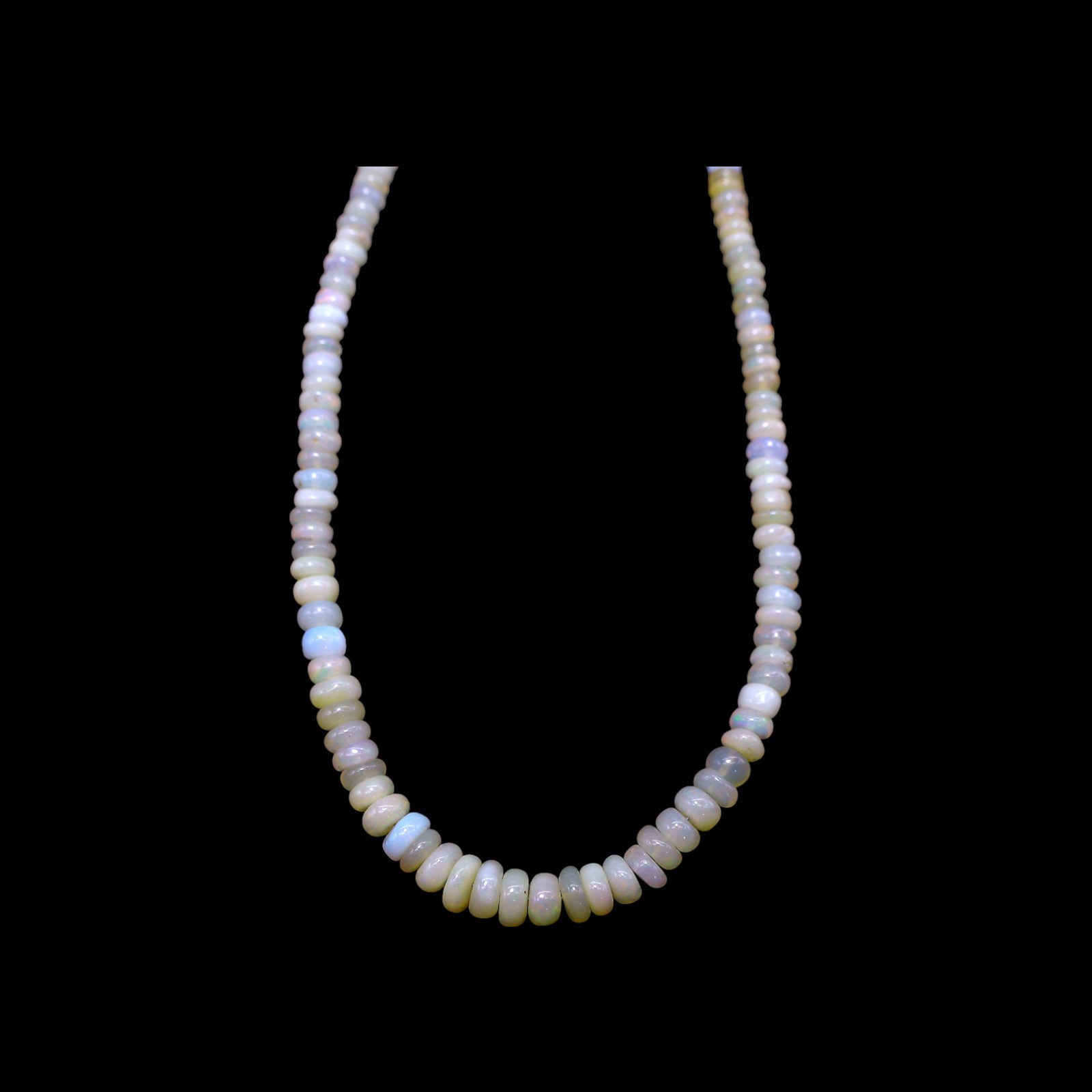 Smooth 2X6 MM Multi Color Fire Opal Beaded Not Applicable Rondelle Boho Necklace