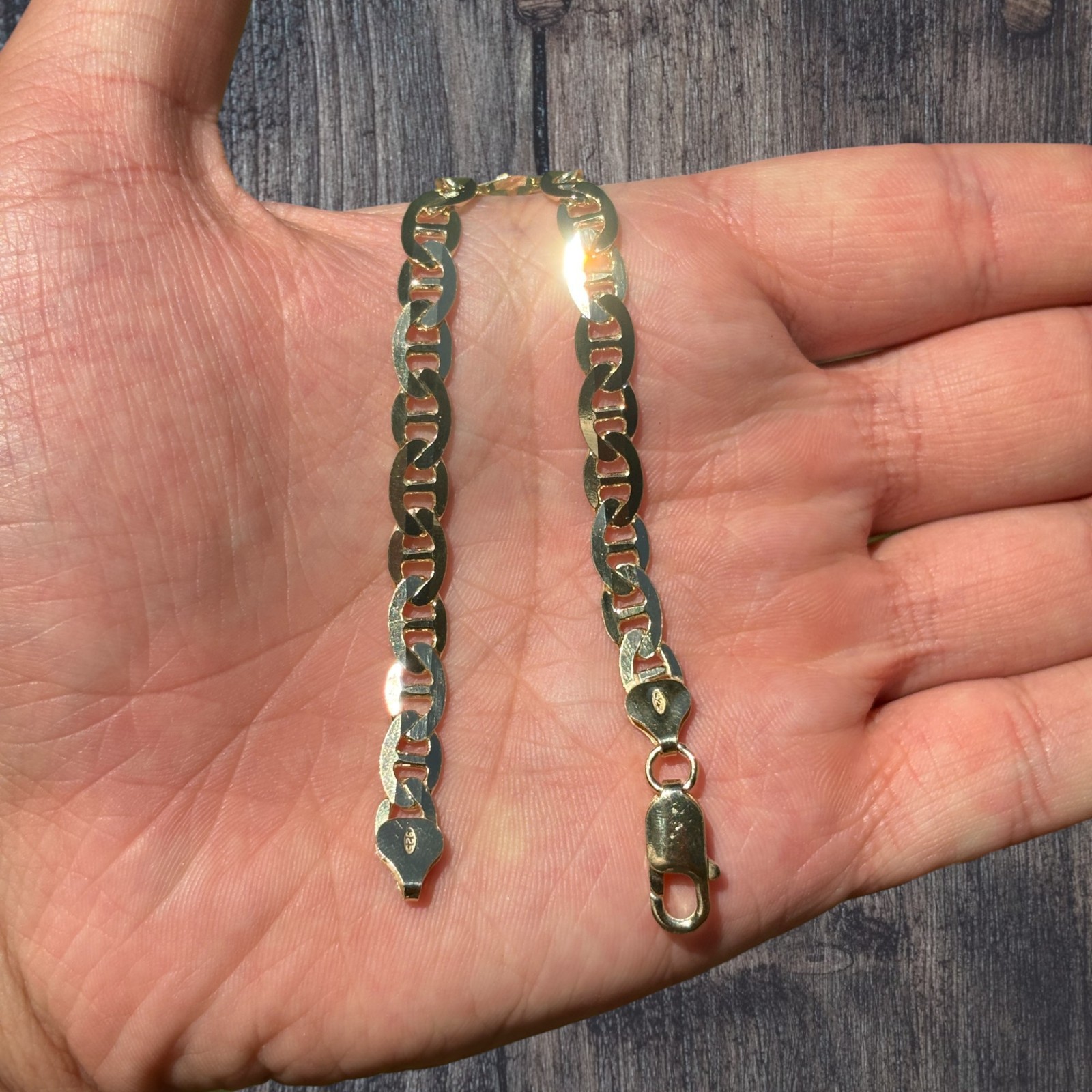 6mm Mariner Link Bracelet – Real Solid 925 Sterling Silver Or 14k Gold Vermeil