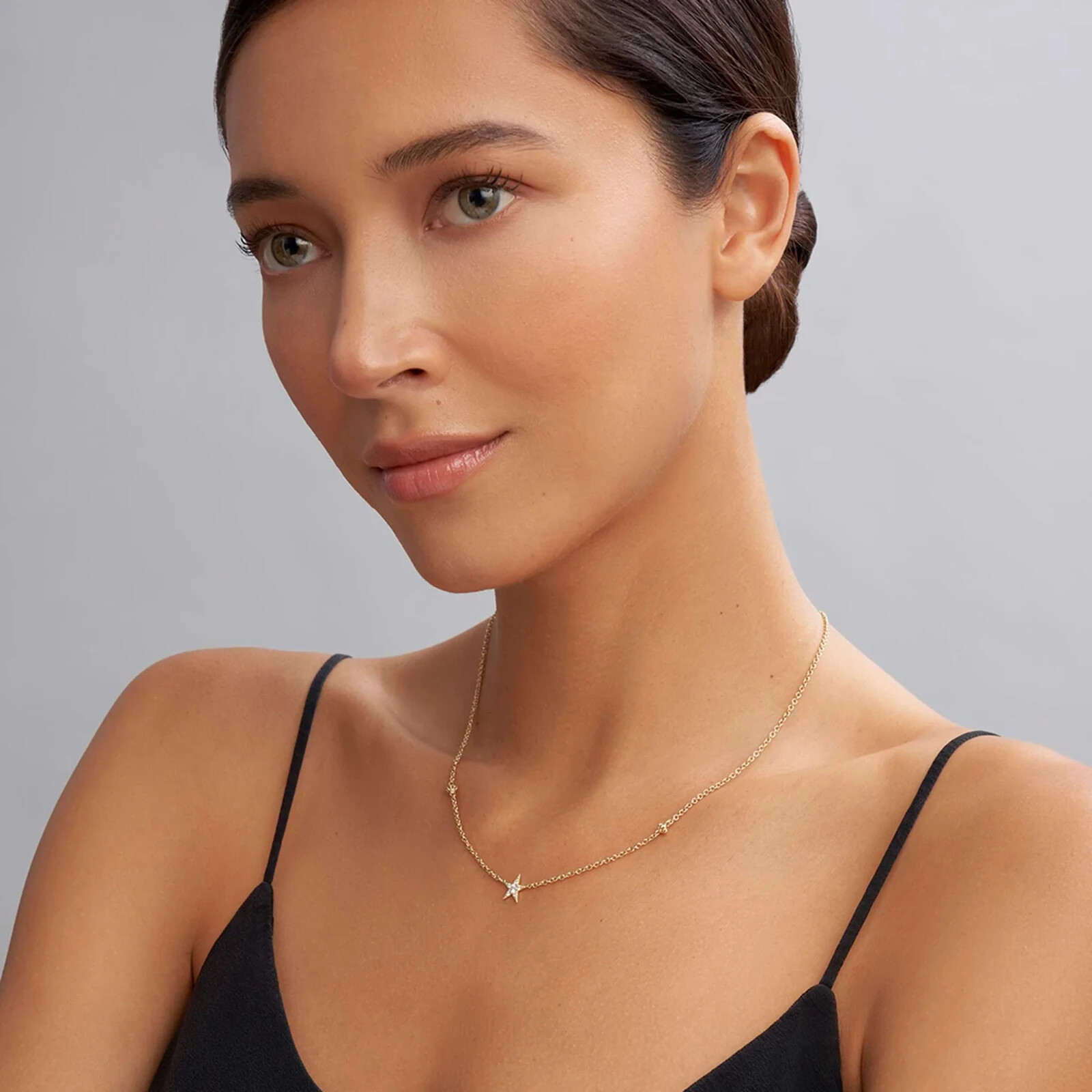 LAGOS Signature Caviar 18K Gold and Diamond Star Chain Necklace