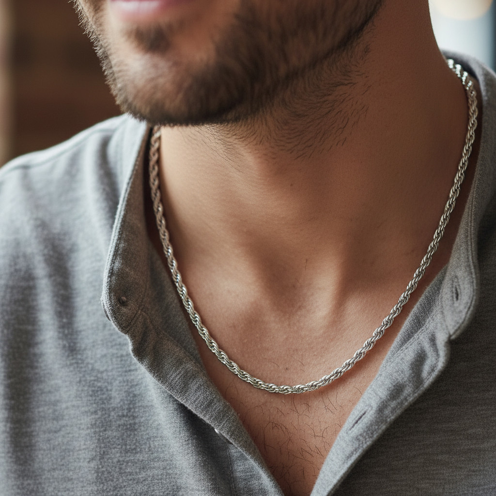 Classic Rope Chain Real Solid 925 Sterling Silver 4mm 18″ – 26″ Necklace ITALY