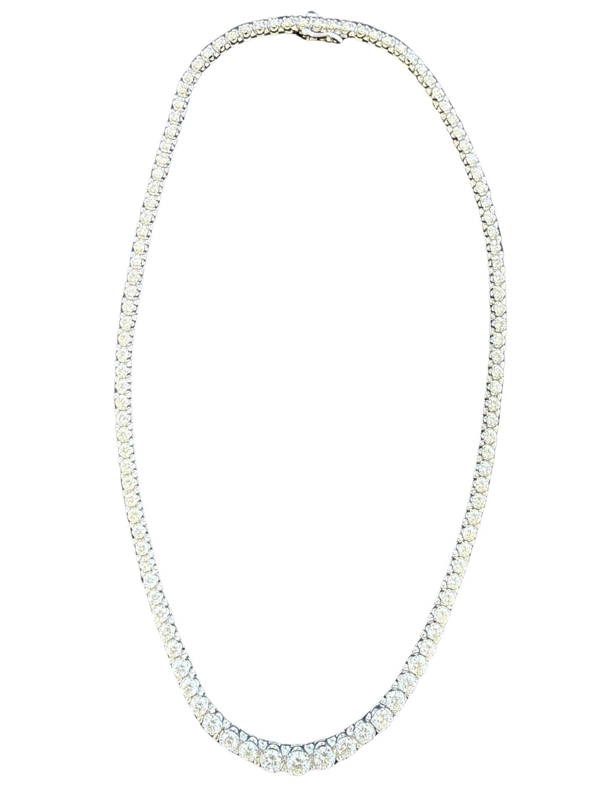 15.50 CTW Natural Diamond Tennis Necklace 14K White Gold G-H Color VS2 17 Inches