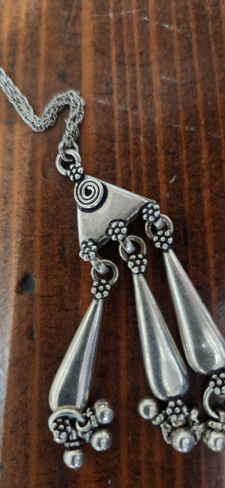 925 Sterling Southwestern Tribal Beaded Pendant 22″ Rope Nechlace Speidel 10.9gr
