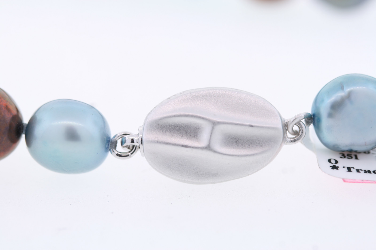 HONORA 36in Genuine Cultured Freshwater 8-9mm Blue Copper Dyed Pearl Necklace