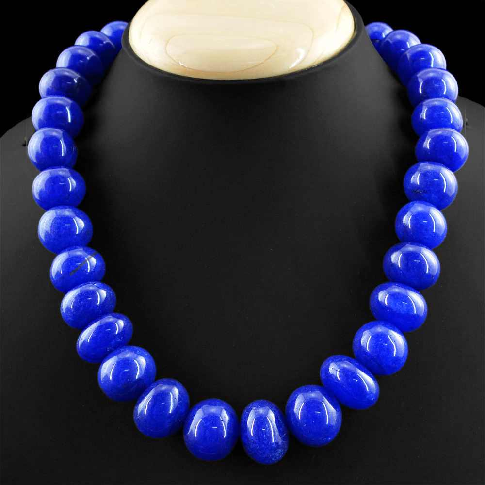 1012.50 CTS EARTH MINED ENHANCED SAPPHIRE ROUND BEADS NECKLACE (DG)