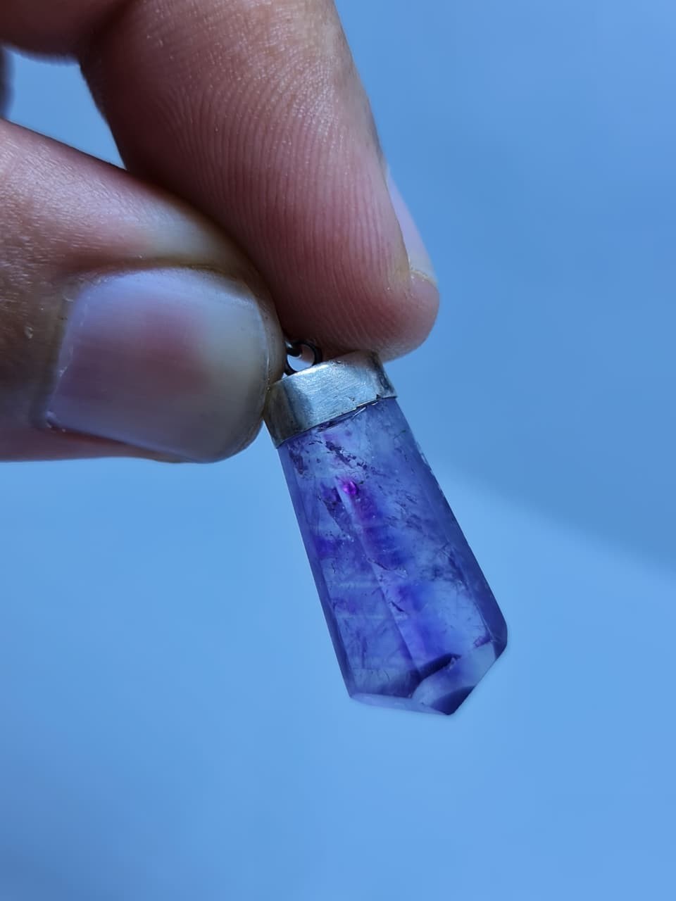 100% Natural Amethst Pendant Gemstone 925 Sterling Silver Pendant Stone
