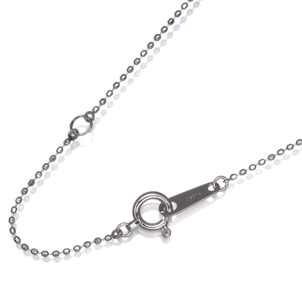 Cut Ball Bead Chain Necklace 40cm 850 Platinum