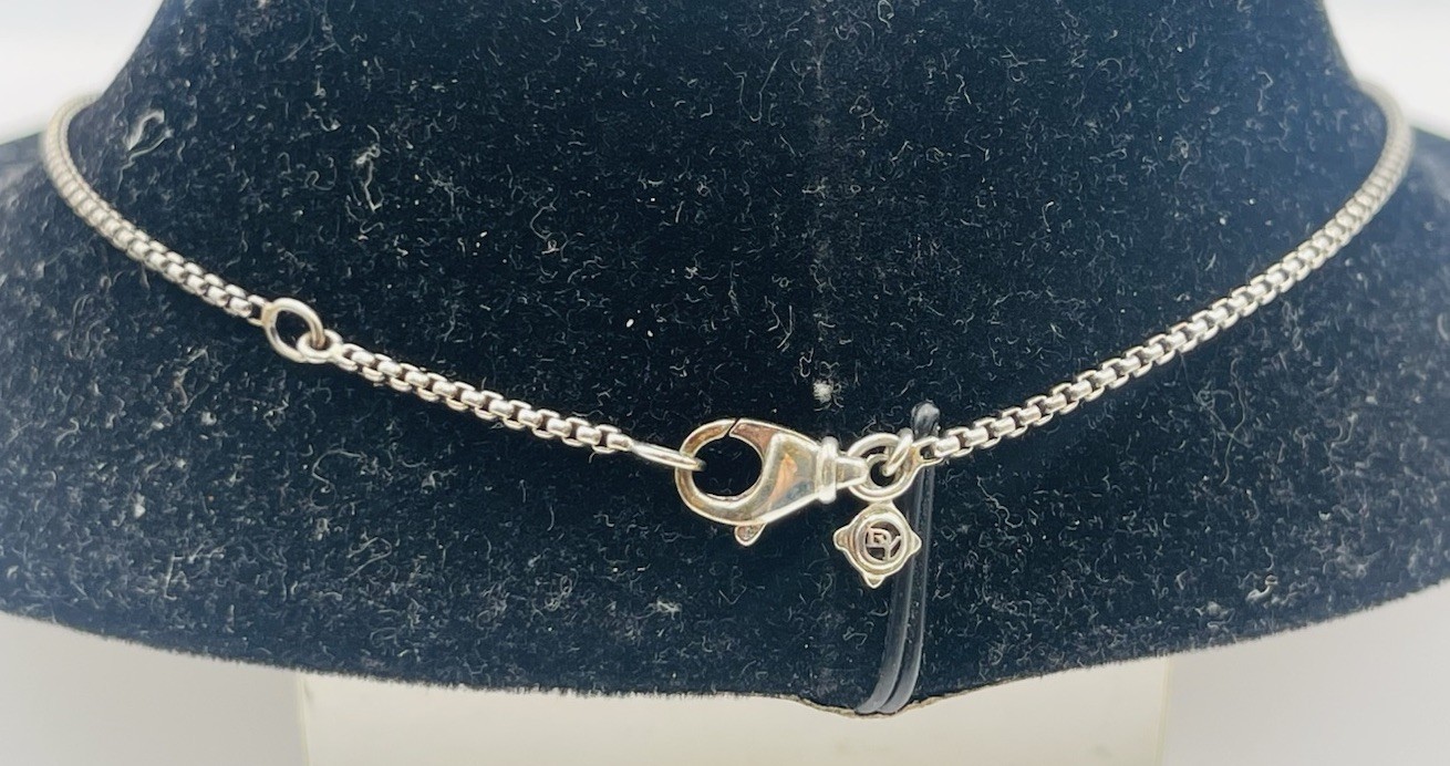 David Yurman Sterling Silver Purple Amethyst & Diamond Chatelaine Necklace