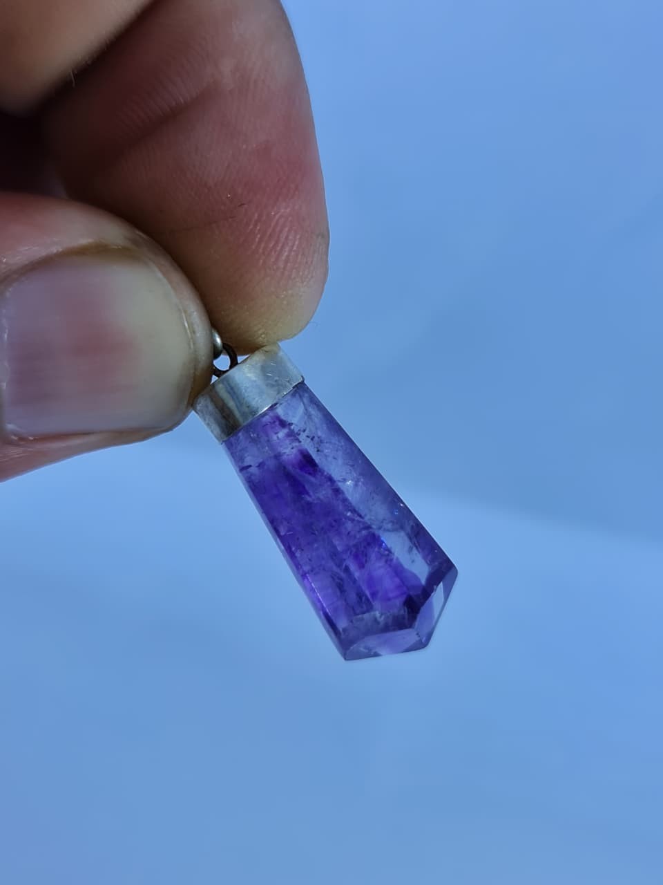 100% Natural Amethst Pendant Gemstone 925 Sterling Silver Pendant Stone