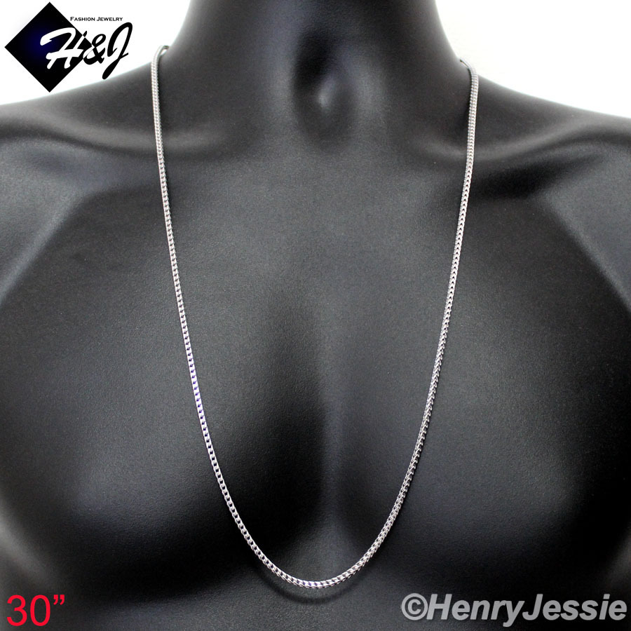 30″MEN 925 STERLING SILVER 3.5MM SILVER FRANCO BOX CURB LINK CHAIN NECKLACE*SN8