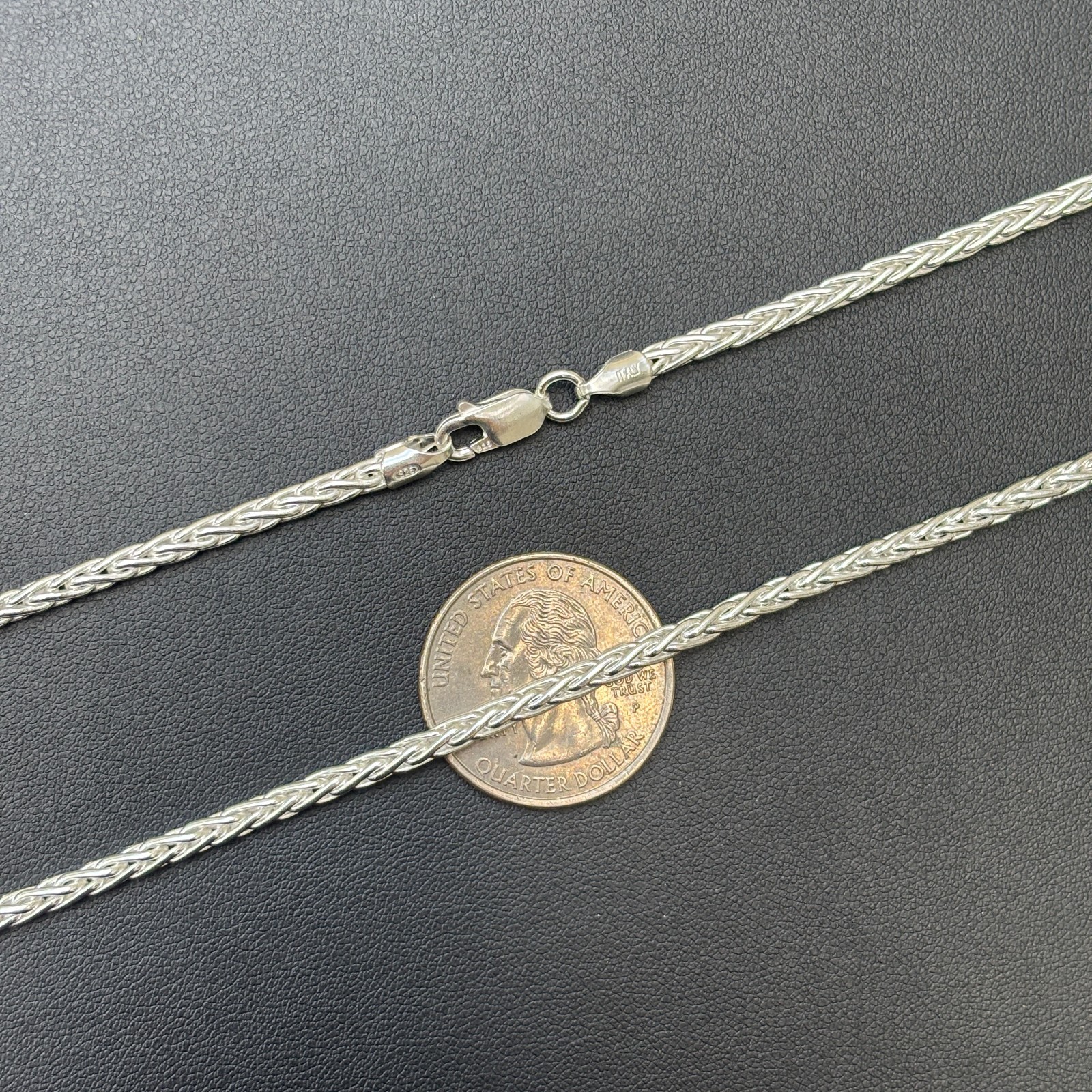 3mm Wheat Chain Necklace – Real Solid 925 Sterling Silver Or 14k Gold Vermeil