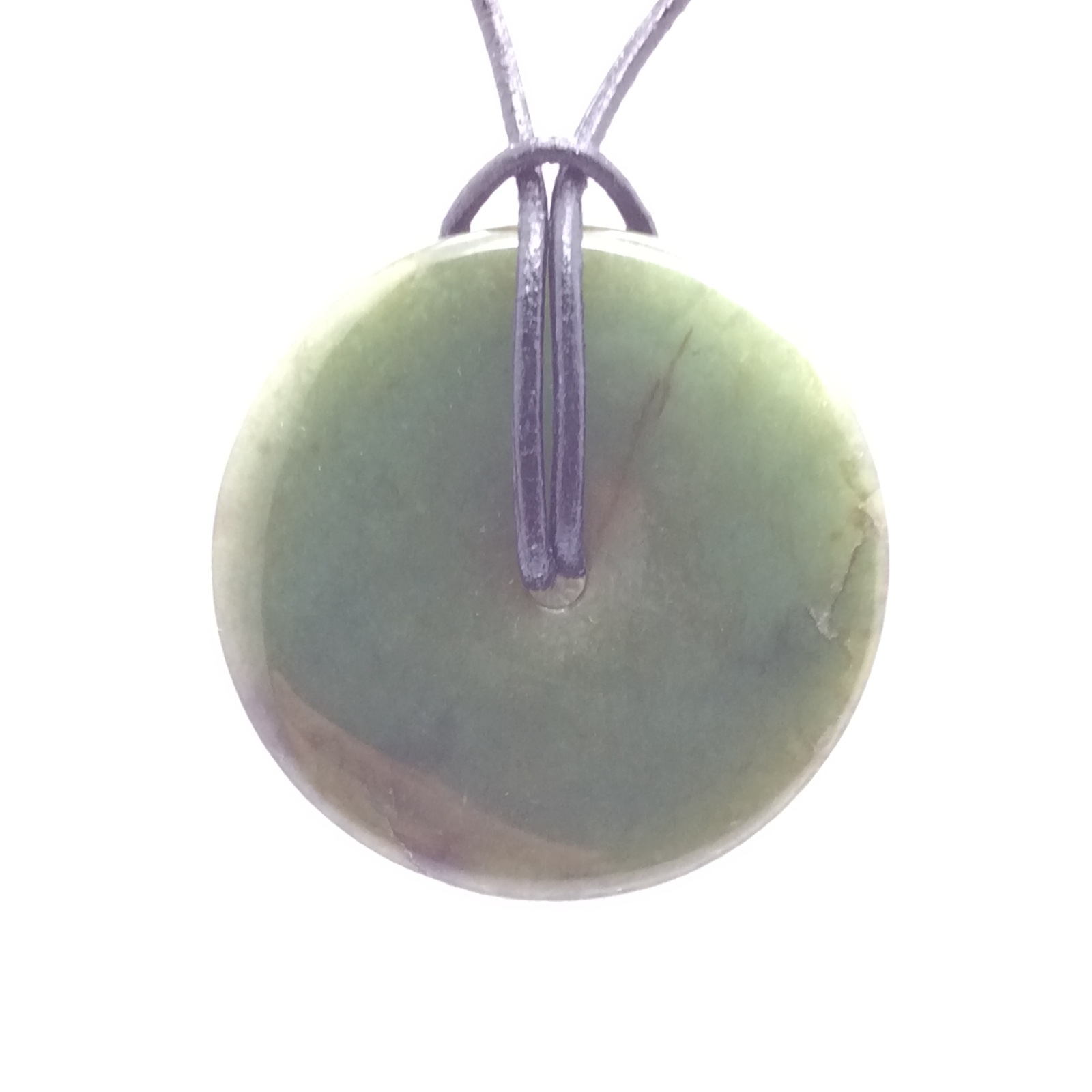 Burmese Jade Bi Disk Pendant Green Jadeite Jade Stone Necklace Burma Myanmar #5