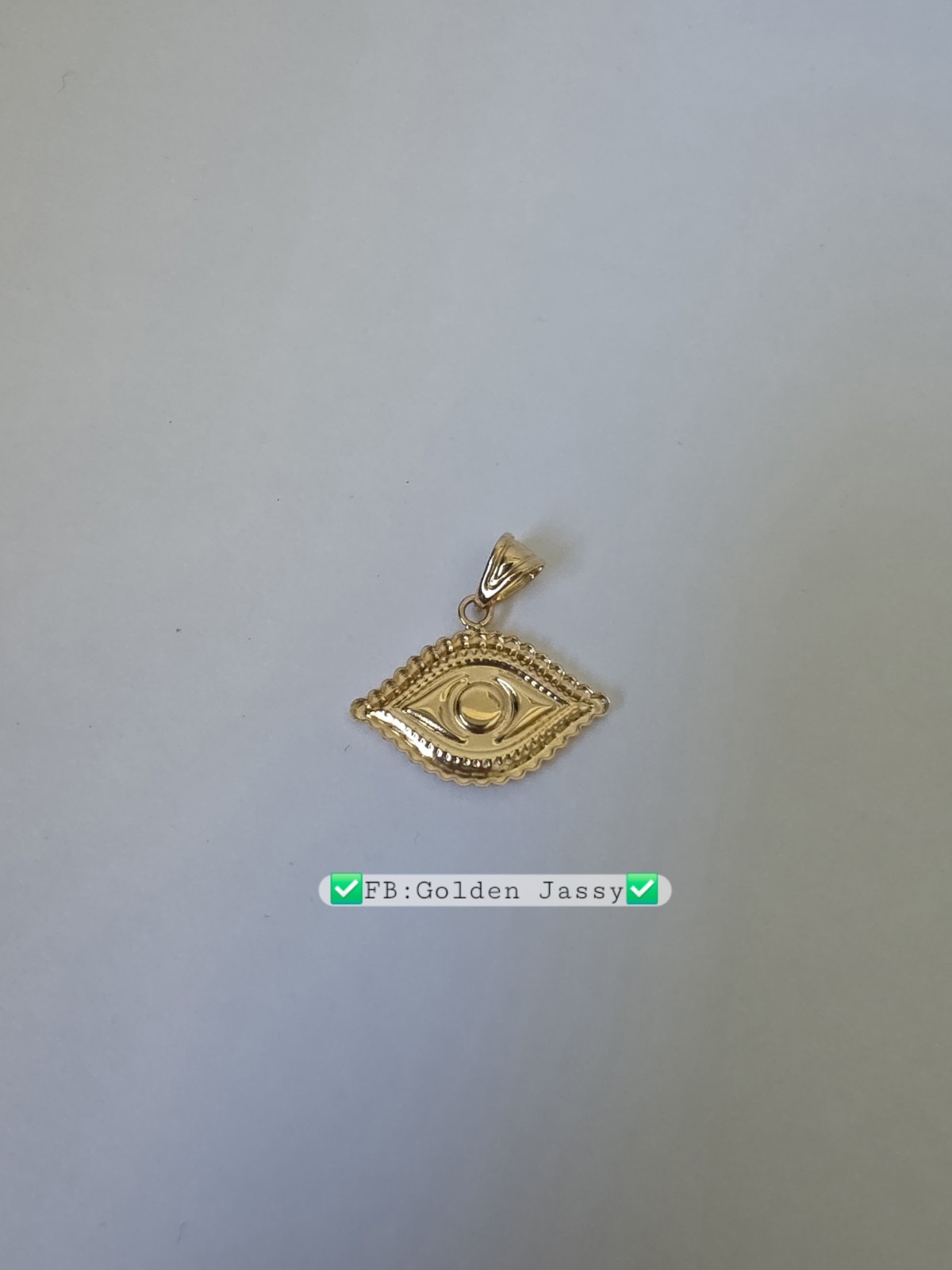 18K Real Gold Evil Eye Pendant