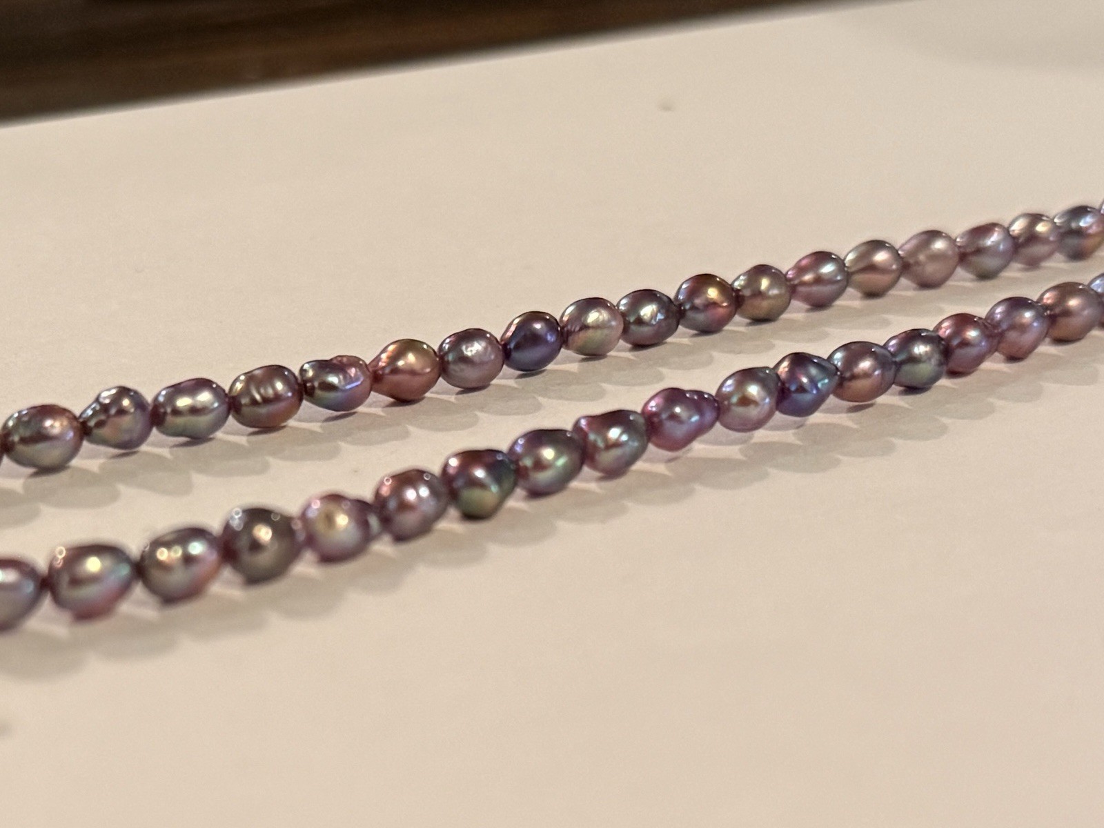 INSANE LUSTER Multi Color Baroque Pearl Necklace 4.6mm Rainbow Tones S925