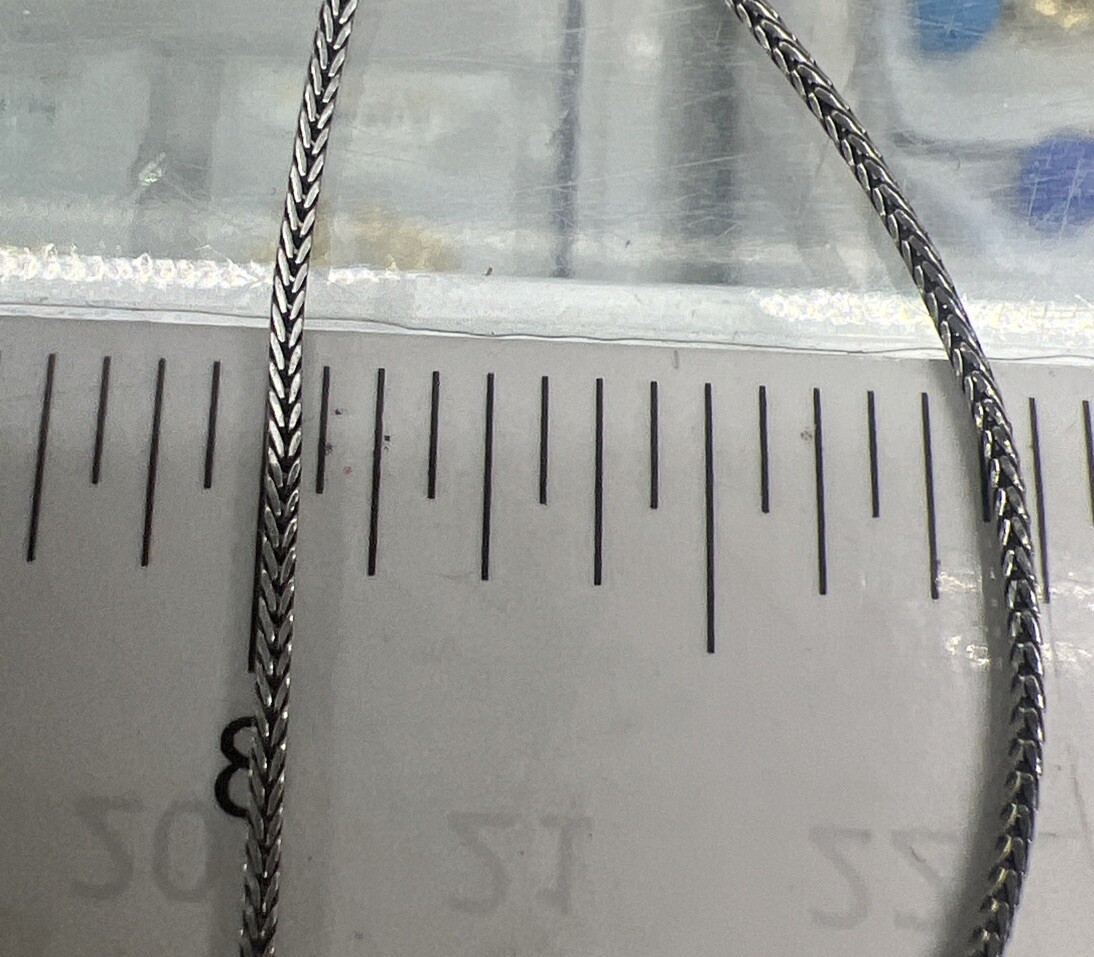 1 MM 20” Oxidized Square Foxtail 925 Sterling Silver Antique Finish Necklace