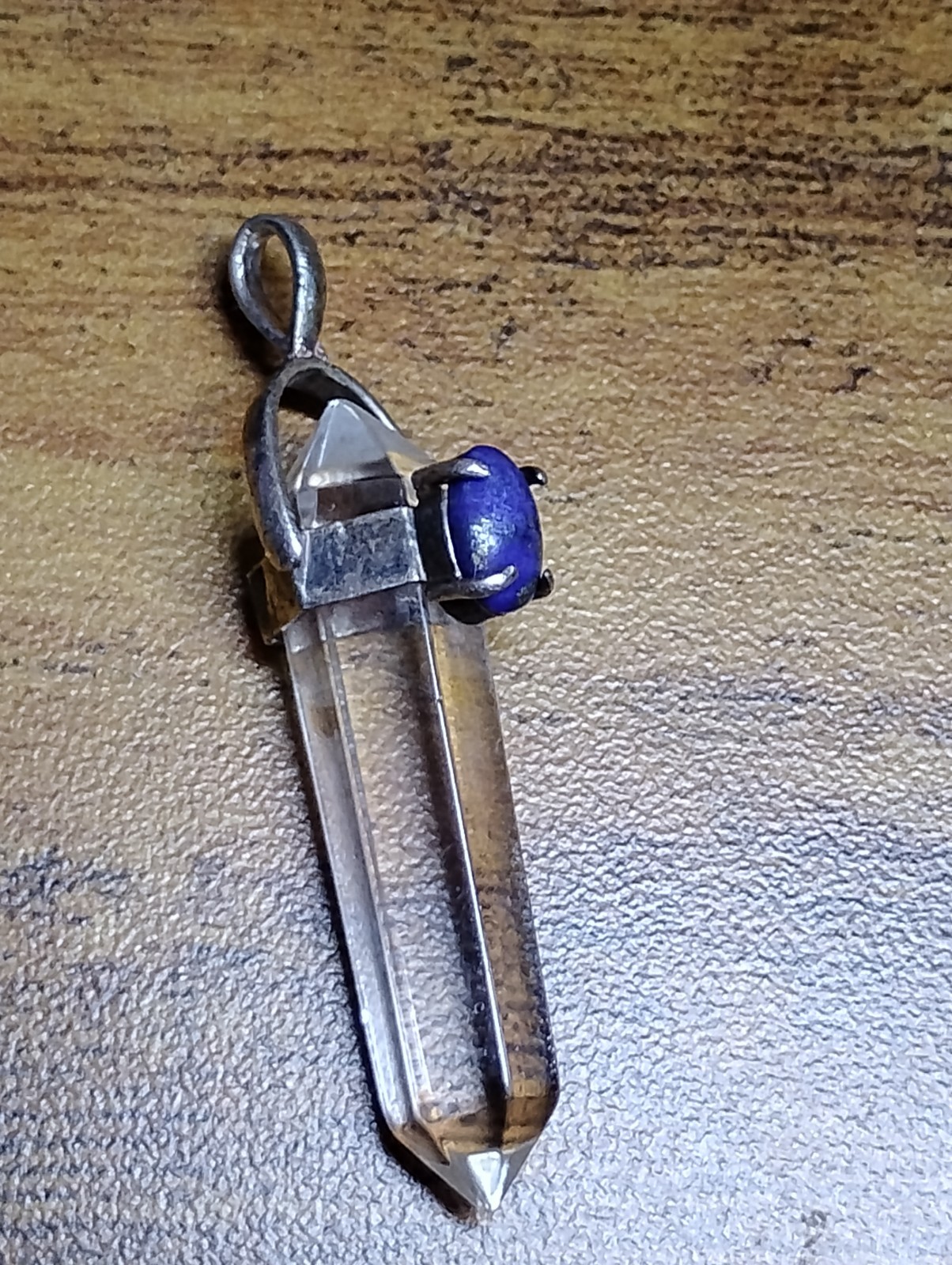 sterling silver crystal point pendant
